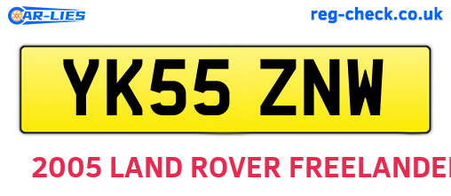 YK55ZNW are the vehicle registration plates.