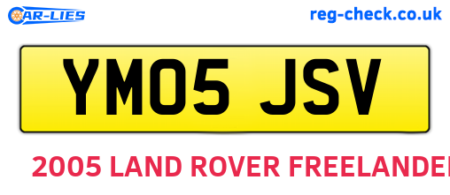 YM05JSV are the vehicle registration plates.