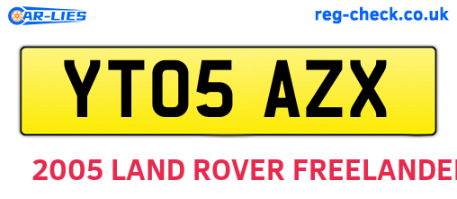 YT05AZX are the vehicle registration plates.