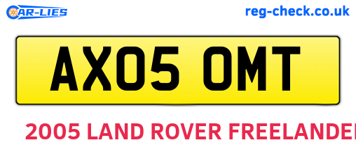 AX05OMT are the vehicle registration plates.
