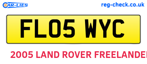 FL05WYC are the vehicle registration plates.