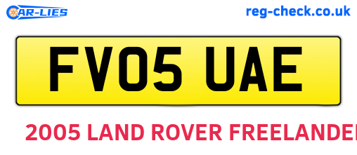 FV05UAE are the vehicle registration plates.