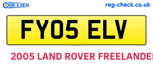 FY05ELV are the vehicle registration plates.