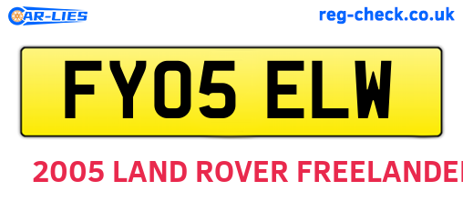 FY05ELW are the vehicle registration plates.