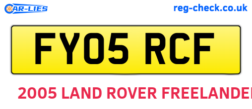 FY05RCF are the vehicle registration plates.