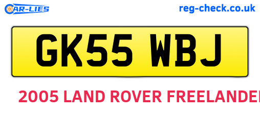 GK55WBJ are the vehicle registration plates.