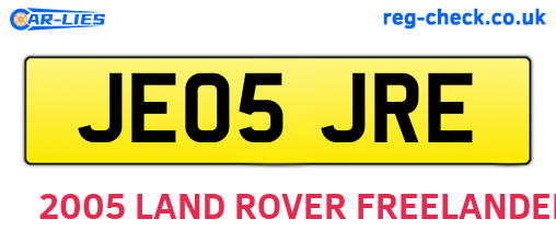 JE05JRE are the vehicle registration plates.