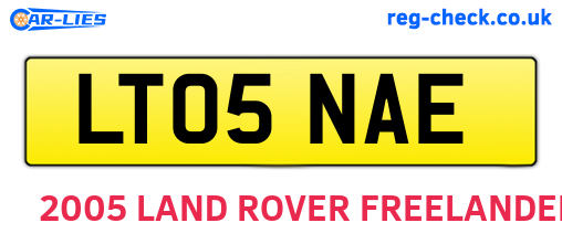 LT05NAE are the vehicle registration plates.