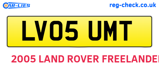 LV05UMT are the vehicle registration plates.