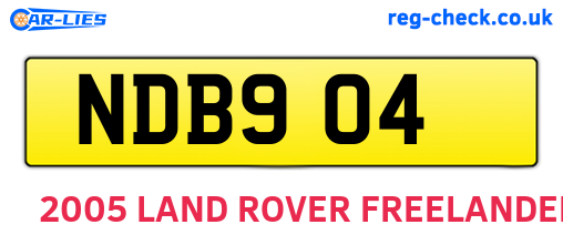 NDB904 are the vehicle registration plates.