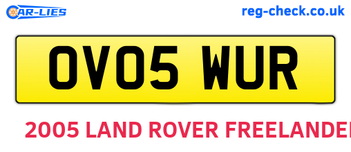 OV05WUR are the vehicle registration plates.
