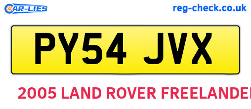 PY54JVX are the vehicle registration plates.