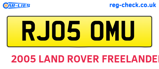 RJ05OMU are the vehicle registration plates.