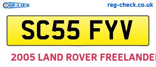 SC55FYV are the vehicle registration plates.