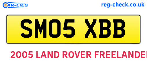 SM05XBB are the vehicle registration plates.
