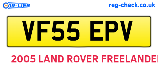 VF55EPV are the vehicle registration plates.