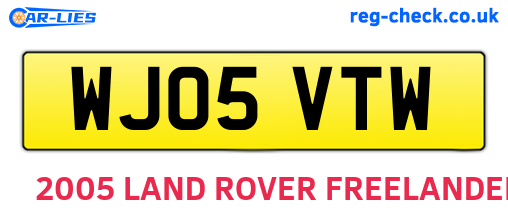 WJ05VTW are the vehicle registration plates.
