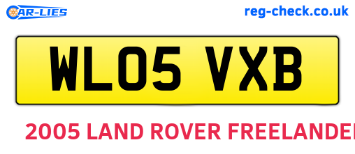 WL05VXB are the vehicle registration plates.