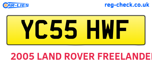 YC55HWF are the vehicle registration plates.