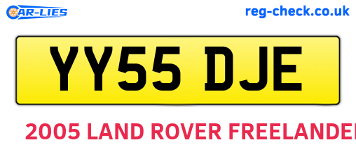 YY55DJE are the vehicle registration plates.