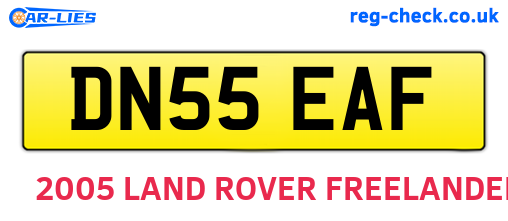 DN55EAF are the vehicle registration plates.