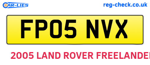 FP05NVX are the vehicle registration plates.