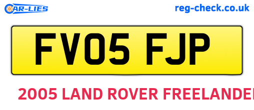 FV05FJP are the vehicle registration plates.