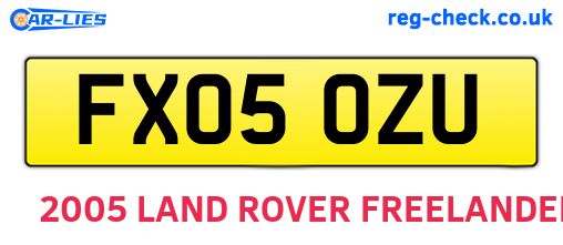 FX05OZU are the vehicle registration plates.