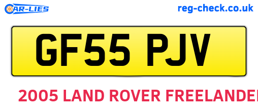 GF55PJV are the vehicle registration plates.