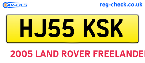 HJ55KSK are the vehicle registration plates.