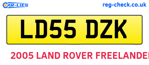 LD55DZK are the vehicle registration plates.
