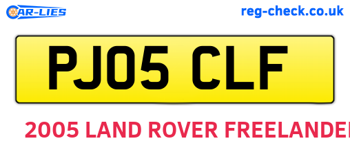 PJ05CLF are the vehicle registration plates.