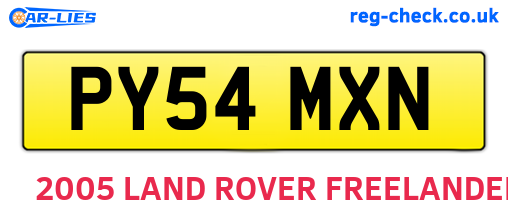 PY54MXN are the vehicle registration plates.