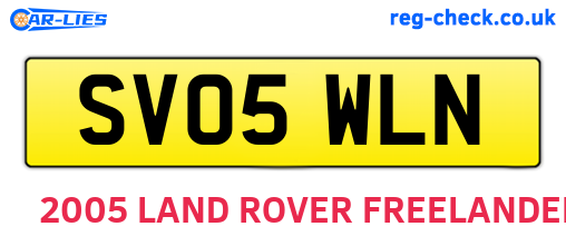 SV05WLN are the vehicle registration plates.
