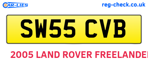 SW55CVB are the vehicle registration plates.
