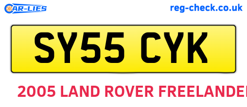 SY55CYK are the vehicle registration plates.