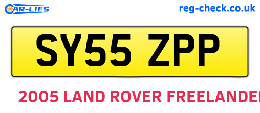 SY55ZPP are the vehicle registration plates.