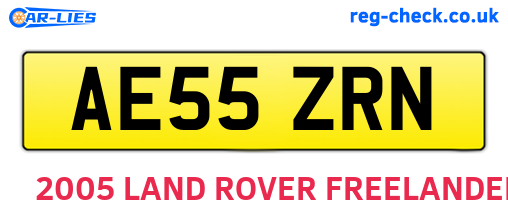 AE55ZRN are the vehicle registration plates.