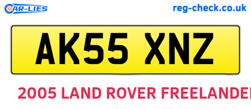 AK55XNZ are the vehicle registration plates.