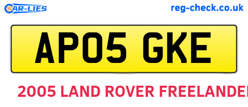 AP05GKE are the vehicle registration plates.