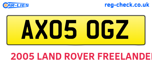 AX05OGZ are the vehicle registration plates.