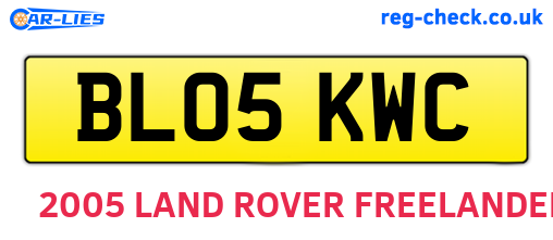 BL05KWC are the vehicle registration plates.