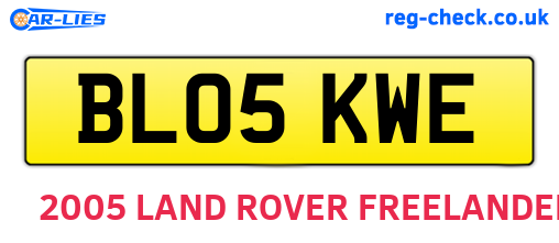 BL05KWE are the vehicle registration plates.