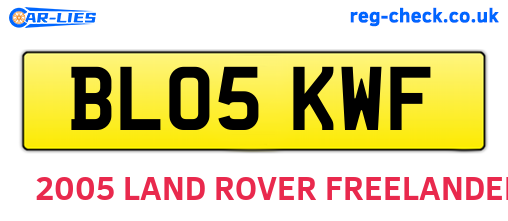 BL05KWF are the vehicle registration plates.