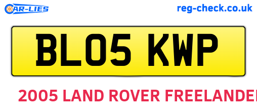 BL05KWP are the vehicle registration plates.