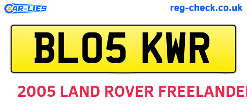 BL05KWR are the vehicle registration plates.
