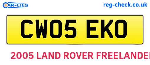 CW05EKO are the vehicle registration plates.