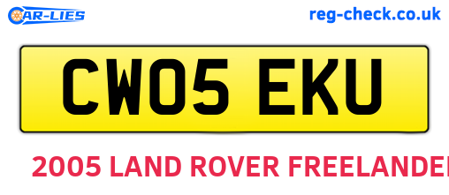 CW05EKU are the vehicle registration plates.