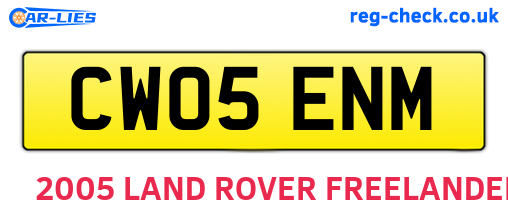 CW05ENM are the vehicle registration plates.