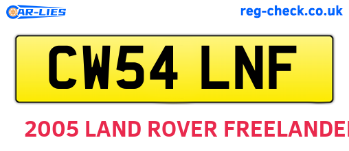 CW54LNF are the vehicle registration plates.